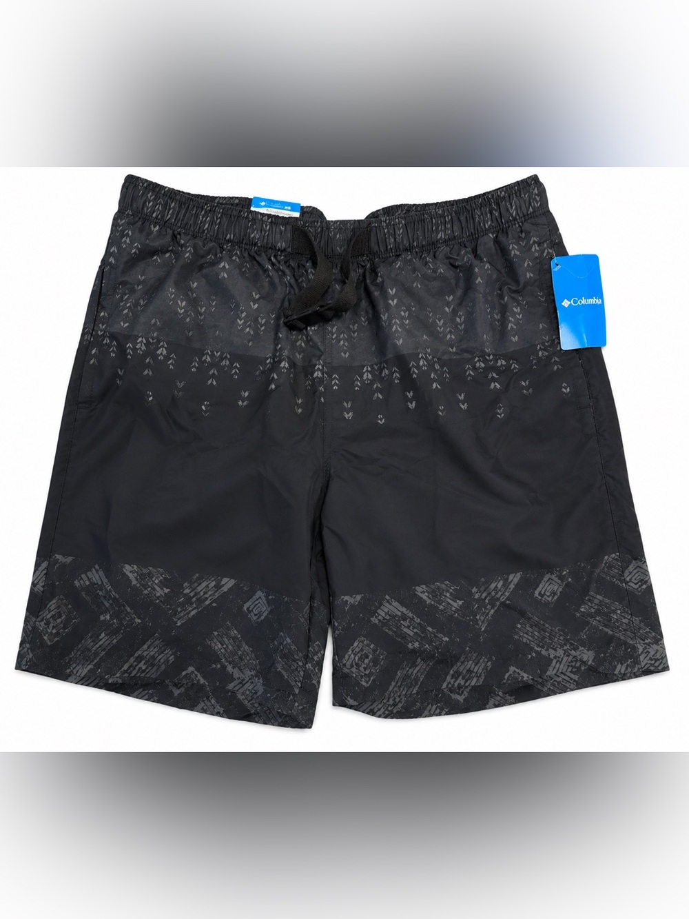 NWT Columbia Flatwater Run Lined Swim Trunks Shorts Mens Large 8” Black UPF